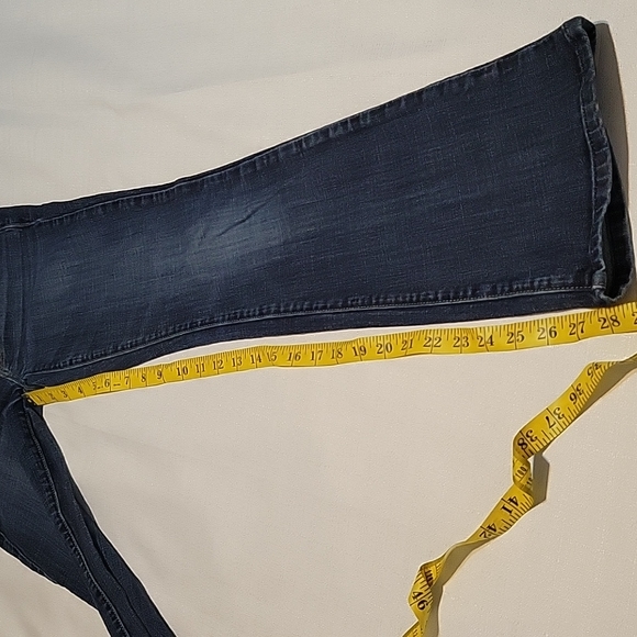 American Eagle dark wash mid rise original boot jeans Women's size 0 short - Picture 4 of 6